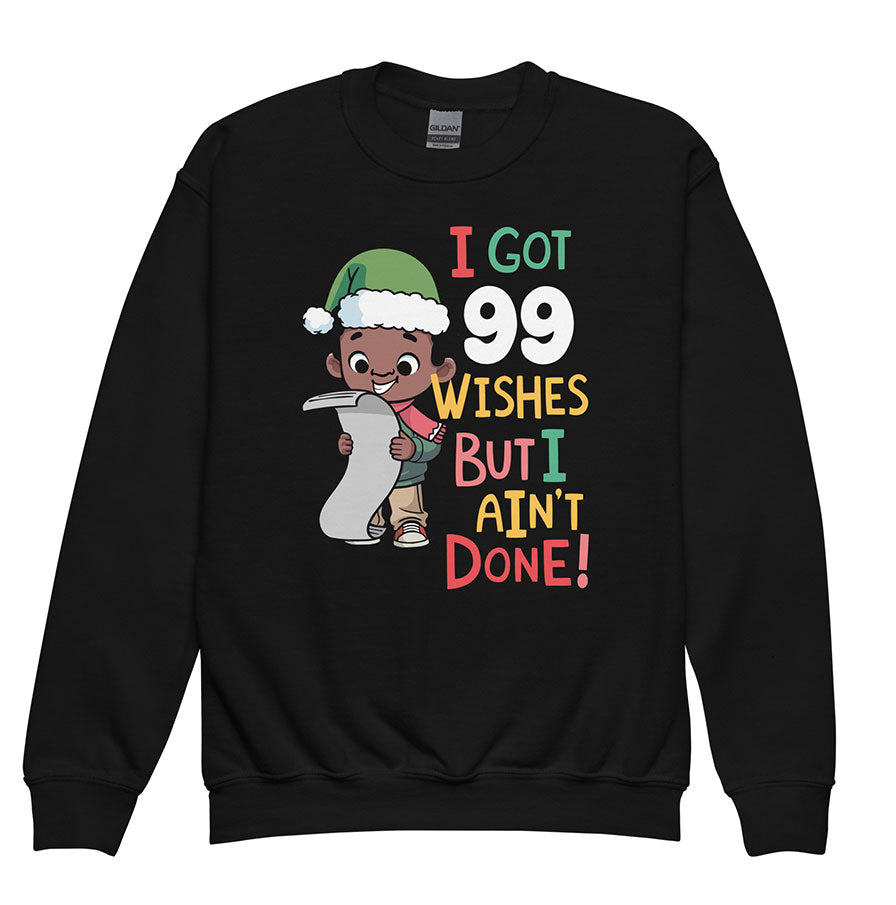 99 Wishes Kids Christmas Sweatshirt