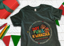 Load image into Gallery viewer, Kwanzaa Kids T-shirt Unisex &quot;Joy, Fun &amp; Kwanzaa&quot;
