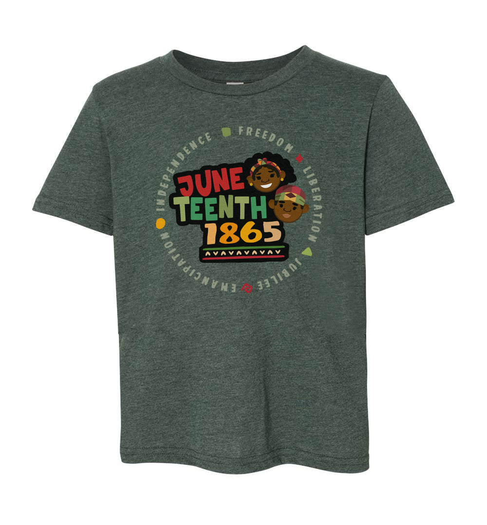 Juneteenth 1865 Kids Youth T-shirt dark green