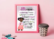 Load image into Gallery viewer, Keys to Success Wall Art Girl Boss, Instant Download
