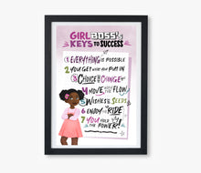 Load image into Gallery viewer, Keys to Success Wall Art Girl Boss, Instant Download
