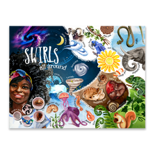 Load image into Gallery viewer, Swirls All Around Kids Poster 24x18 inches
